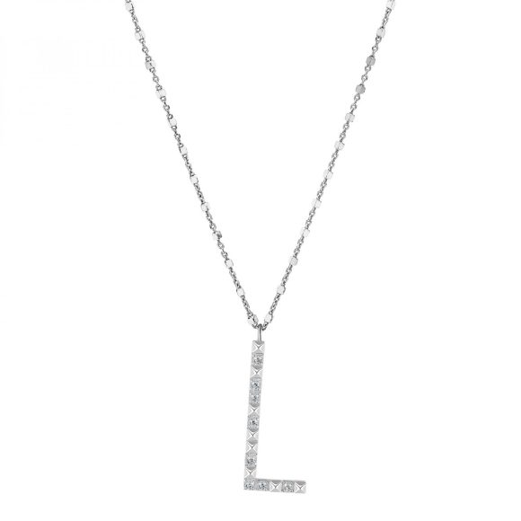 collana in argento e zirconi lettera "L" Rosato RZCU12