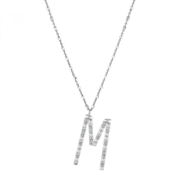 collana in argento e zirconi lettera "M" Rosato RZCU13