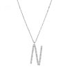 collana in argento e zirconi lettera "N" Rosato RZCU14