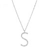 collana in argento e zirconi lettera "S" Rosato RZCU19