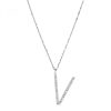 collana in argento e zirconi lettera "V" Rosato RZCU22
