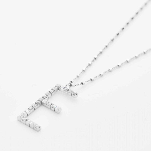 collana in argento e zirconi lettera "E" Rosato RZCU05 - immagine 2