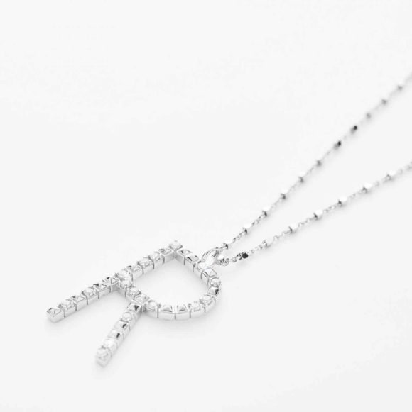collana in argento e zirconi lettera "R" Rosato RZCU18 - immagine 2