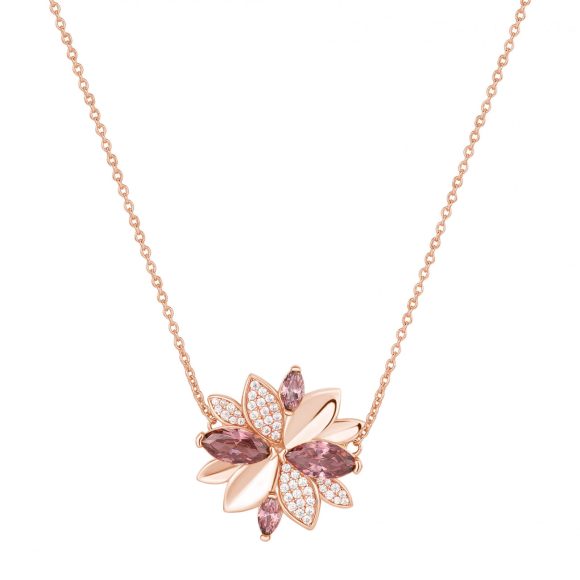 collana fiore in argento rosè e zirconi Rosato Gaia RZGA43