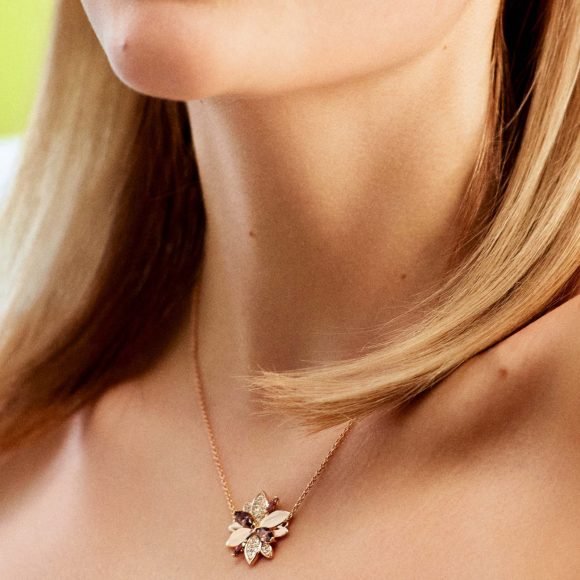 collana fiore in argento rosè e zirconi Rosato Gaia RZGA43 - immagine 2