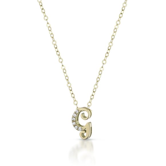 collana con ciondolo iniziale in oro giallo e diamanti MyCharm Iniziali D7C01/G-003G G-VS