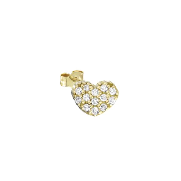 mono orecchino a forma di cuore in oro giallo e diamanti MyCharm Audace A4R01-007G G-VS