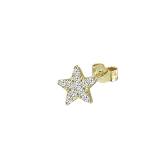 mono orecchino a forma di stella in oro giallo e diamanti MyCharm Audace A8R03-006G G-VS