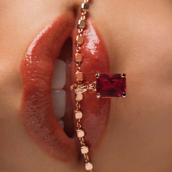 charm Pietra argento e zirconi Rosato RZ201 - immagine 2