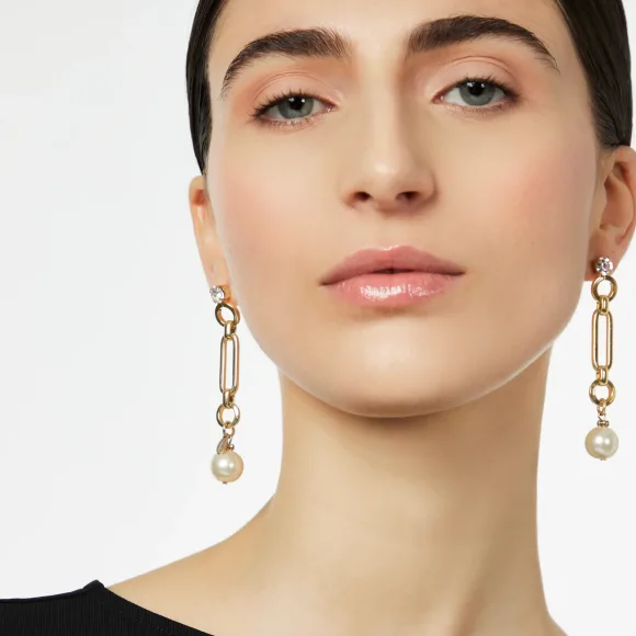Orecchini strass con catena e perla Sodini Kelly 55C063 - immagine 2